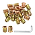 thumbnail image 1 of 50 Pcs Threaded Insert for Wood, 3/8 - 16 Threaded Studs 20mm Length, Gold, 1 of 6