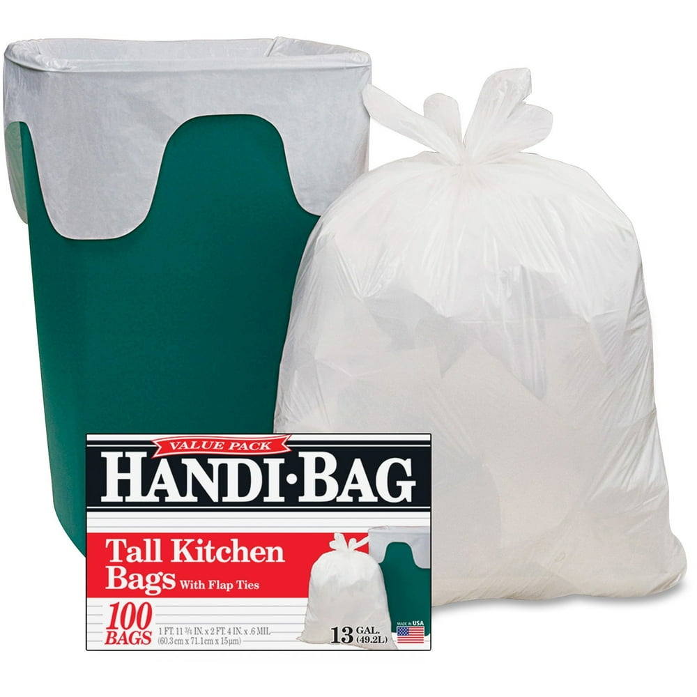 ster, WBIHAB6FK100, HandiBag Flap Tie Tall Kitchen Bags, 100 / Box