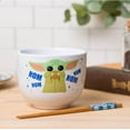 thumbnail image 6 of Star Wars Mandalorian Baby Yoda Grogu Nom Nom Ceramic Ramen Noodle Rice Bowl with Chopsticks, 20 Ounces, 6 of 10