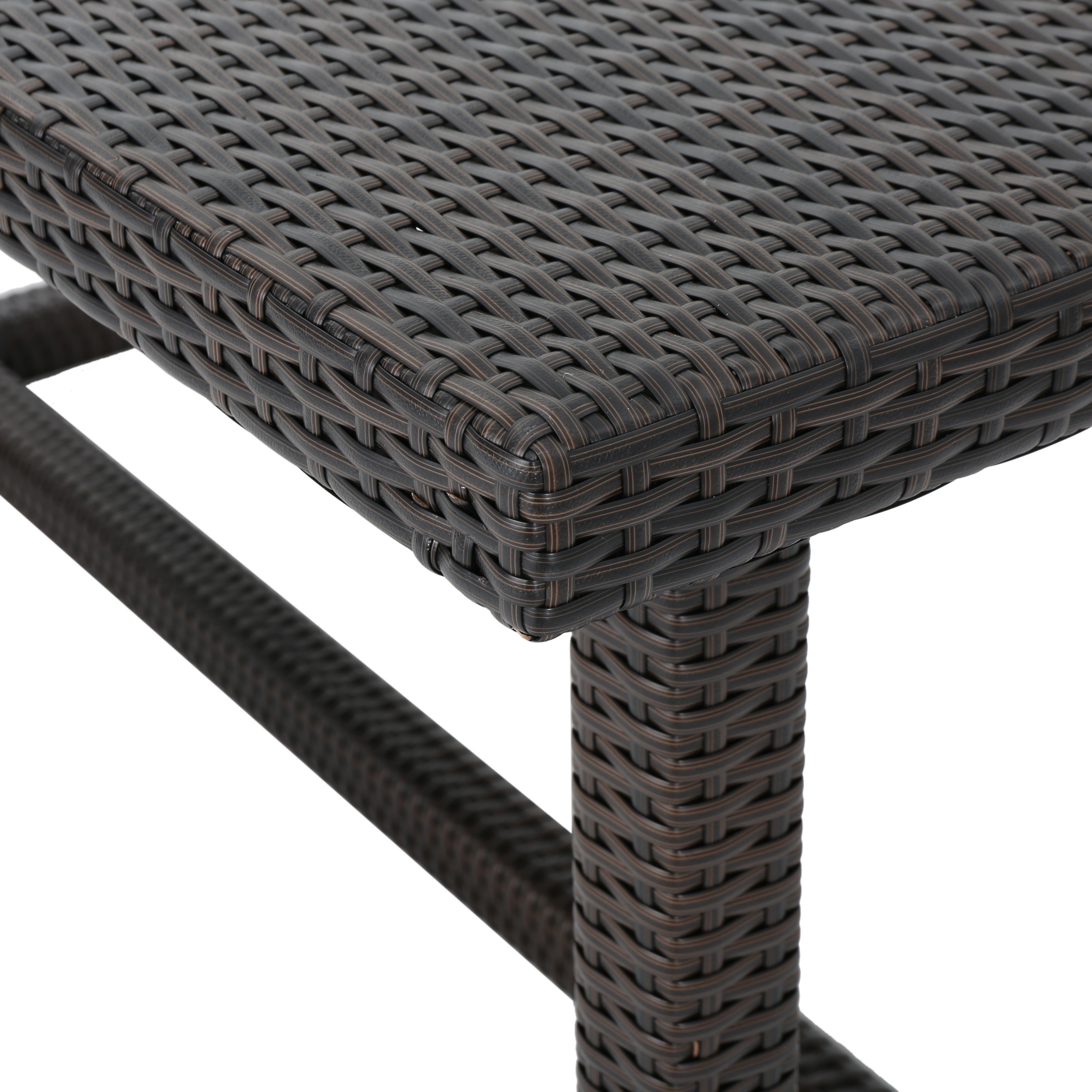 Avianna Outdoor 59 Inch Wicker Dining Table, Multibrown