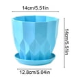 thumbnail image 3 of Hyknon 5.5 Inch Planter Pot with Saucer, Modern Indoor Plastic Plant Pot for Herbs and Flowers, Lightweight Flower Pot Container for Home Office Desk Window Sill Decor, 3 of 6