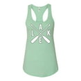 thumbnail image 2 of Wild Bobby, Lake Cross Paddles, Women Racerback Tank Top, Mint, Large, 2 of 4