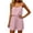 Pink, variant on Women's Casual Sleeveless V-Neck Romper with Drawstring Waist Loose Fit Summer Jumpsuit