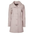 thumbnail image 1 of Womens Mid-Length Single Breasted Wool Look Dress Coat with Pockets - Light Pink (1X), 1 of 3