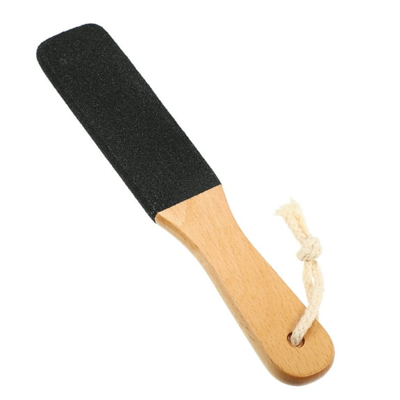 1 Pcs Dual Sided Foot File Coarse and Fine Pedicure Removes Dead Skin Beige Black Wooden Silicon Carbide