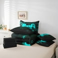 thumbnail image 4 of Erosebridal Cyan Gamepad Bedding Twin Size, Teens Gamer Gaming Comforter Sets with Sheets, Game Theme Bedroom Decor, Reversible 7pcs, 4 of 4