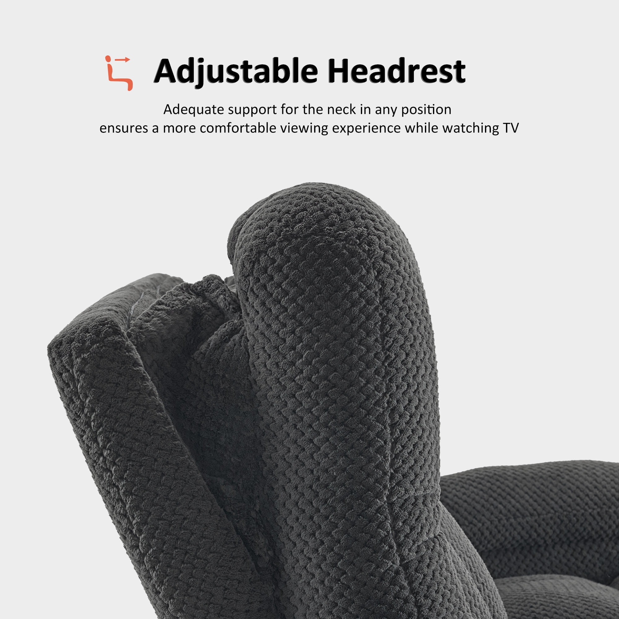 MCombo Power Recliner Loveseat Sofa with Adjustable Headrest, Heat and Vibration, 64.6" Fabric Electric Reclining Loveseat with USB Charge Ports for Living Room 6855