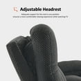 thumbnail image 3 of MCombo Power Recliner Loveseat Sofa with Adjustable Headrest, Heat and Vibration, 64.6" Fabric Electric Reclining Loveseat with USB Charge Ports for Living Room 6855, 3 of 8