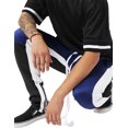 thumbnail image 5 of Ma Croix Mens Stripe Track Pants Three Tone Color Block Skinny Fit Stretch Casual Elastic Athletic Training Slim Joggers, 5 of 6