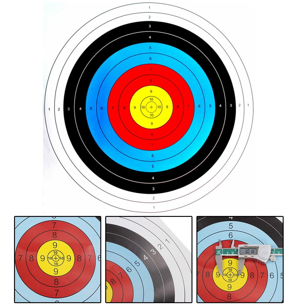 Official World Archery FITA 40cm Heavy Laminated Target Faces Roll of 10 Sheets 