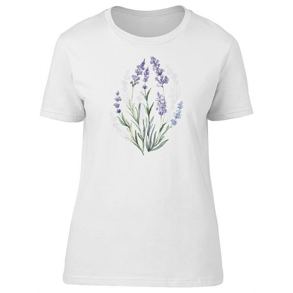 Flowers Watercolor Lavender T-Shirt Women -Image by Shutterstock, Female Large