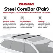 YAKIMA 60 Inch Steel CoreBar Aerodynamic Roof Rack Crossbars, Set of 2