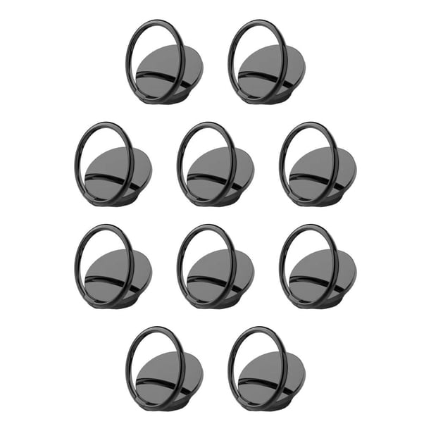 Methold Soporte para teléfono Autoadhesivo Universal Soporte giratorio de 360 grados Reutilizable Decorativo Soporte Negro 10piezas