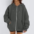thumbnail image 6 of CIENVNSTG Sweatsuits Women 2 Piece Outfit Zip Up Hoodie Fall Long Sleeve Sweatshirts with Pocket Matching Sweat Sweatpants Set Dark Gray 3XL, 6 of 8