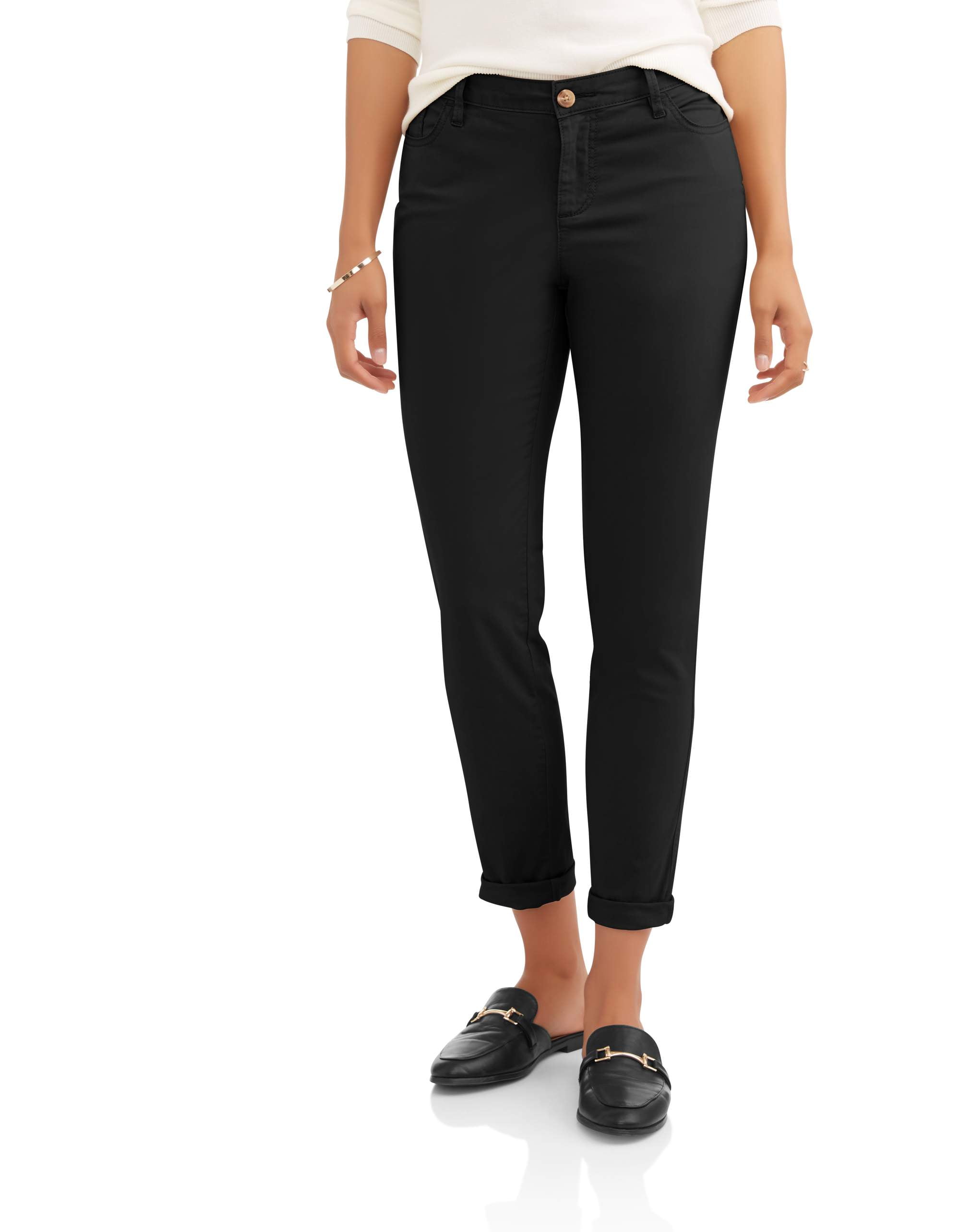 womens black chino work pants