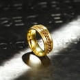 thumbnail image 2 of Anillo King Will Intertwine de acero inoxidable dorado de 8 mm para hombre, 2 of 6