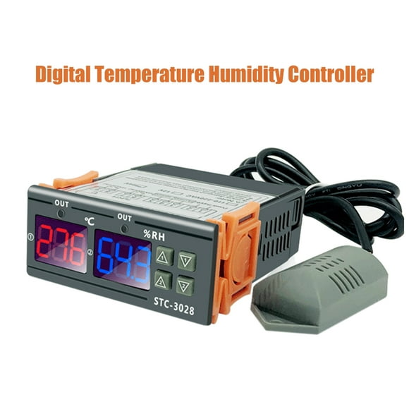 Humidity STC-3028 Digital Temperature Humidity Controller Meter Intelligent Thermostat Humidistat Hygrometer for Freezer Fridge Hatching