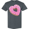 thumbnail image 3 of Inktastic Heart Shaped Donut with Pink Icing and Sprinkles T-Shirt, 3 of 5
