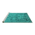 thumbnail image 2 of Ahgly Company Machine Washable Indoor Rectangle Oriental Turquoise Blue Industrial Area Rugs, 8' x 12', 2 of 4