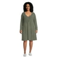 thumbnail image 2 of Terra & Sky Women's Plus Size Waffle Knit Babydoll Dress, 2 of 5