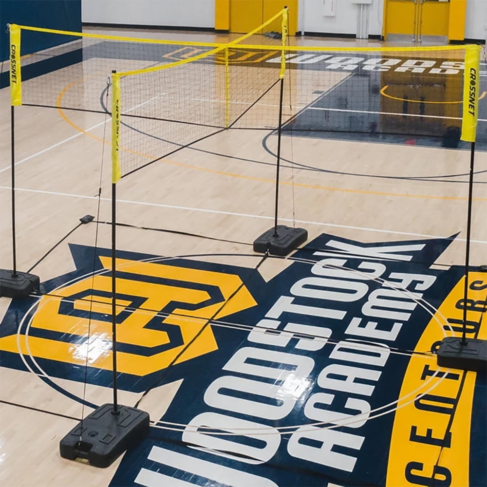 CROSSNET Indoor Base Set for Four Square Volleyball Inside Gym Game Play, 4 Pack