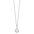thumbnail image 2 of Sterling Silver Rhodium-plated 10-11mm White Button Freshwater Cultured Pearl 17 inch Necklace QH5484, 2 of 3