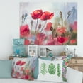 thumbnail image 2 of Designart ' Blossoming Red Poppies In The Meadow ' Traditional Canvas Wall Art Print, 2 of 4