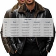 thumbnail image 3 of Hulanddfd Mens Jacket Aviator Faux Leather Coat, Black Shearling Collar Zip Up Outerwear with Flap & Zipper Pockets, Winter Wear, 3 of 6