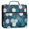 thumbnail image 5 of FORMRS Zipper Binder with Shoulder Strap 2-inch Ring 500 Sheet Capacity File Bag, Dark Blue Hexagon Patterns, 5 of 5