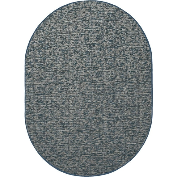 Indoor Outdoor custom size area rugs made in USA comes in Ten colors and Nine shapes rectangular,round,square,runners,oval,hexagon,octagon,half round - Blue, 5' x 8' Oval Area Rugs
