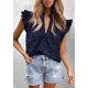 thumbnail image 4 of Camisa PRETTYGARDEN 2025 con Mangas Cortas con Volantes Azul Marino M, 4 of 6