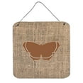 thumbnail image 1 of Butterfly Burlap And Brown Aluminium Metal Wall Or Door Hanging Prints, 1 of 1