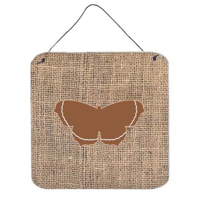 Butterfly Burlap And Brown Aluminium Metal Wall Or Door Hanging Prints