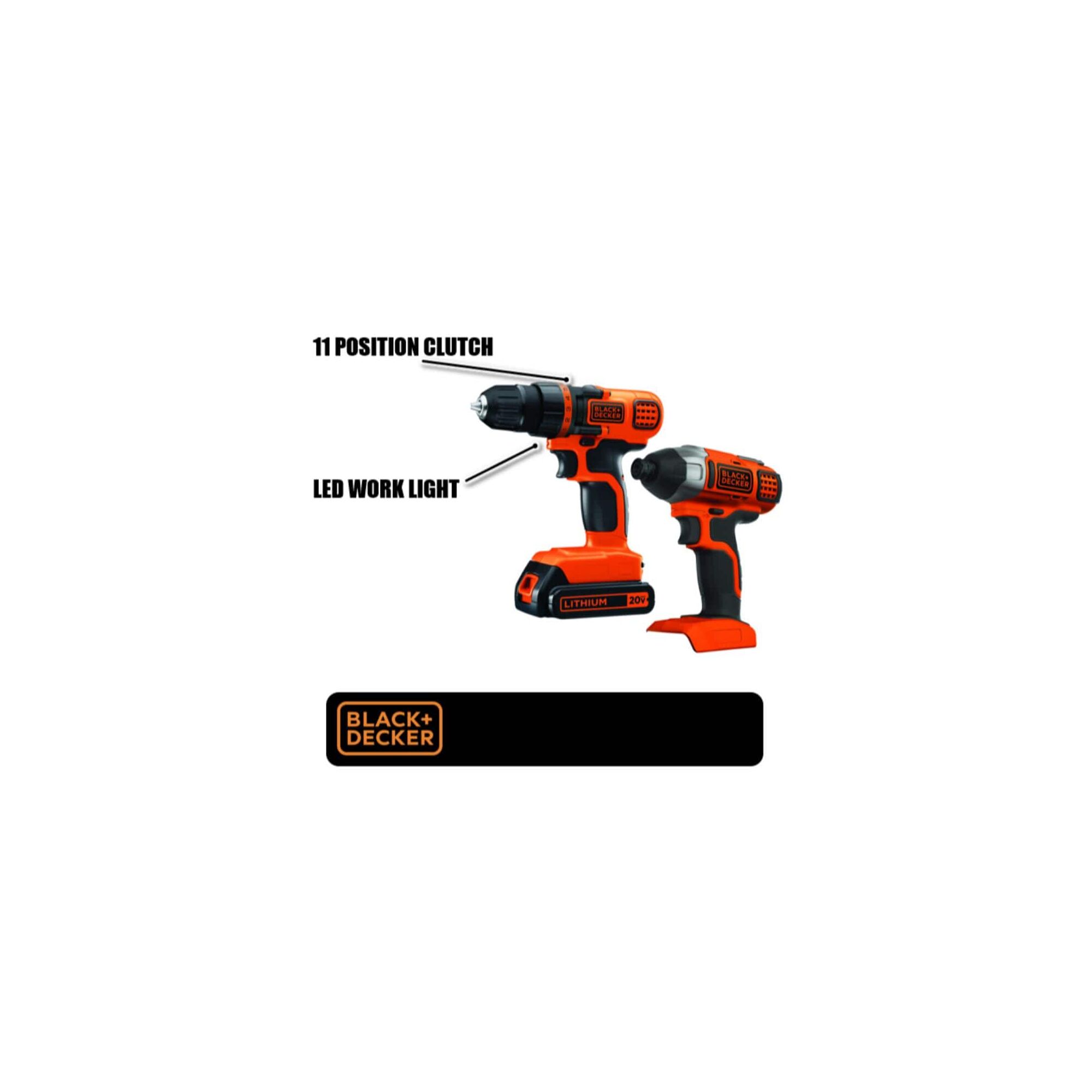 BLACK+DECKER 20V MAX Drill and Impact Driver Combo Kit photo 3