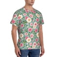 thumbnail image 2 of Vsdgher Rose Flowers Print Men's Dry Fit Mesh Athletic Shirts Moisture Wicking Tennis T-Shirt Tops, 2 of 9