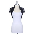 thumbnail image 3 of Fashion Secrets New Short Sleeve Lace Bolero Shrug Cardigan (large, Black), 3 of 3