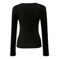 thumbnail image 5 of Women Long Sleeve Scoop Neck Tops Stretch Fitted Casual Tops Tee Slim Fit Fall Going Out Sexy Basic Shirts, 5 of 5