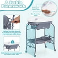 thumbnail image 3 of OLAKIDS 2 in 1 Baby Changing Table with Bath Tub Unit, Folding Diaper Dresser Station with Wheels Waterproof Pad Storage Rack, Portable Nursery Organizer Stand for Newborn Infant, 3 of 9