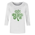 thumbnail image 4 of BLVB Women's 3/4 Sleeve St Patricks Day Shirts Casual Crewneck Festival Tees Green Tops Shamrock Tunics Blouses, 4 of 5