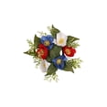 thumbnail image 2 of Cross-Border Artificial Floral Wreath Candle Holder, Table Centerpiece - Realistic Floral Decor With Flameless Led Candle For Dining Table Centerpiece, Table Setting, Home Party, 2 of 6