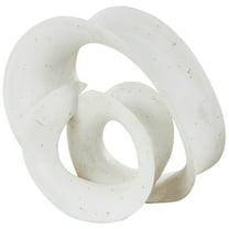 20" x 17" White Polystone Wavy Shaped Abstract Sculpture with Cutouts and Speckled Texturing, by DecMode