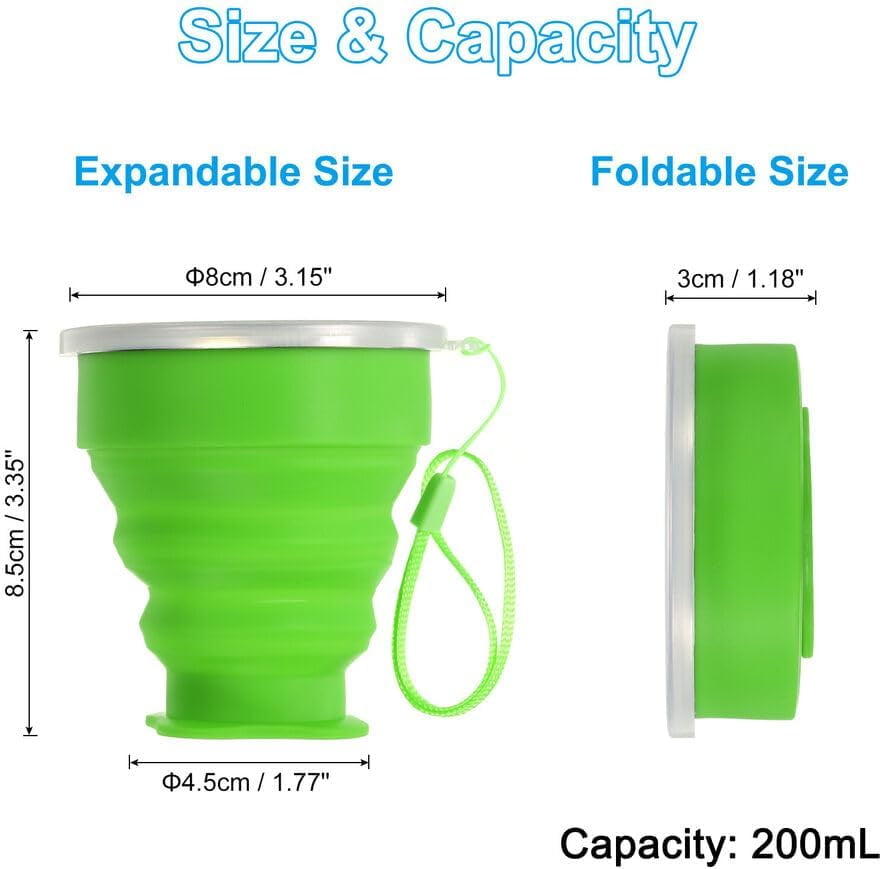 RKXQT Home and Garden Parts 5pcs Collapsible Water Bottle 200mL Travel Folding Water Cup Green