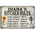 thumbnail image 1 of Diana's Kitchen Rules Chic Sign Vintage Decor 12 x 18 Matte Finish Metal 112180032099, 1 of 1
