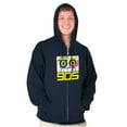 thumbnail image 5 of Retro Nineties Colorful Cassette Tape Zip Up Hoodie Men's Women's Brisco Brands L, 5 of 6