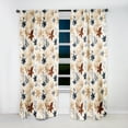 thumbnail image 2 of Designart "Leaves With A Vintage Twist I" Plants Blue, Beige Curtain 1 Panel, 2 of 6