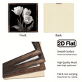 2D Flat, Decor Plaque 8x8 Inch, Sign Black & White Tulips Floral Wall ...