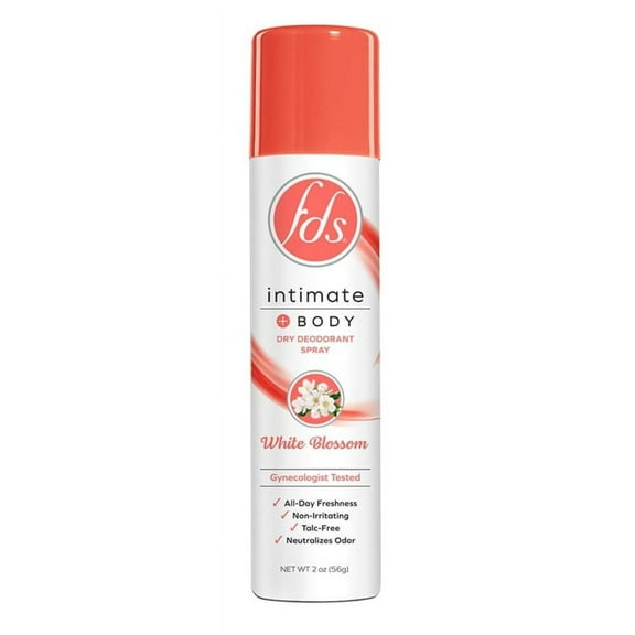 Fds Intimate   Body Dry Spray Deodorant White Blossom 2oz (Pack of 2)