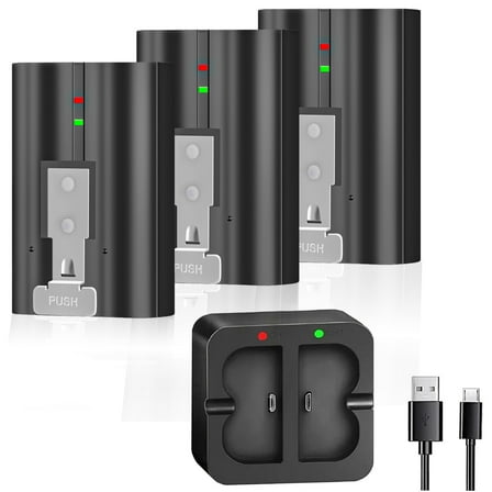3Pack V4 Battery and Charger for R-ing Battery Video Doorbell 2/3/3 /4, Spotlight Camera Stick Up Camera Rechargeable Battery Pack