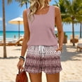 thumbnail image 5 of IYYVV Hawaiian Outfits For Women 2 Piece Sets Floral Sleeveless Square Neck Tank Tops And Beach Shorts Set Sweatsuit With Pocket White 3XL, 5 of 9