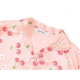 thumbnail image 2 of Beezizac Girls' Silky Satin Pajama - Pink Cherry Short Sleeves Set Trendy Button 2-Piece Outfit Kid Sleepwear Size 14, 2 of 7